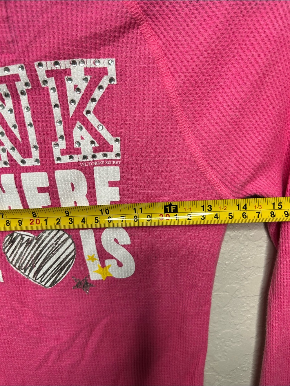 PINK Victoria’s Secret Y2K Thermal Hoodie Top size S - Picture 12 of 12